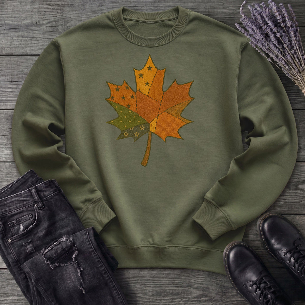 Patchwork Maple Leaf Sweatshirt