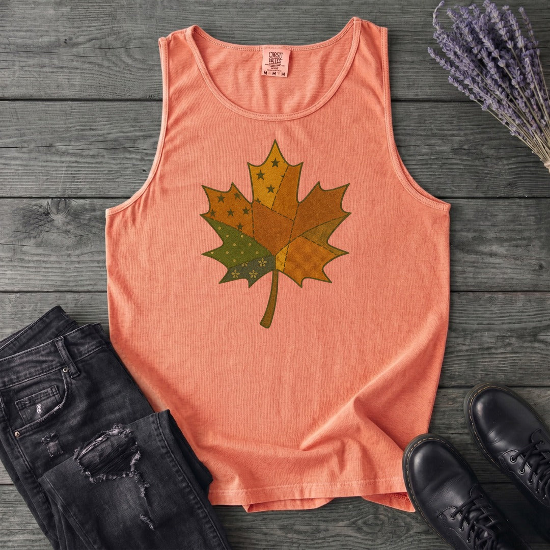 Patchwork Maple Leaf Tank Top