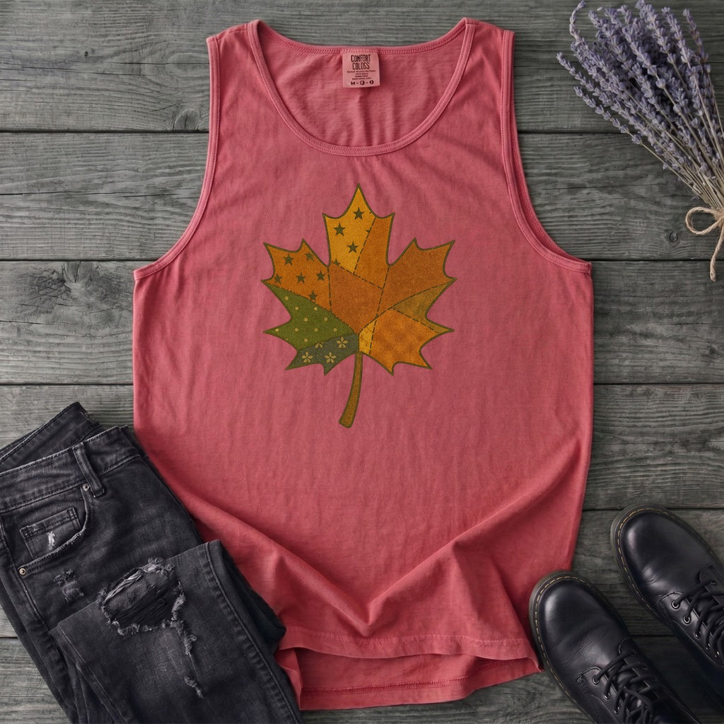 Patchwork Maple Leaf Tank Top