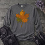 Patchwork Maple Leaf Long Sleeve T-Shirt