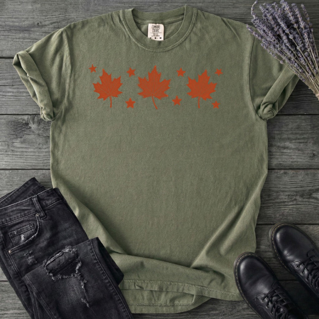 Autumn Leaves And Stars T-Shirt