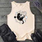 black cat pouncing on moon phases Tank Top