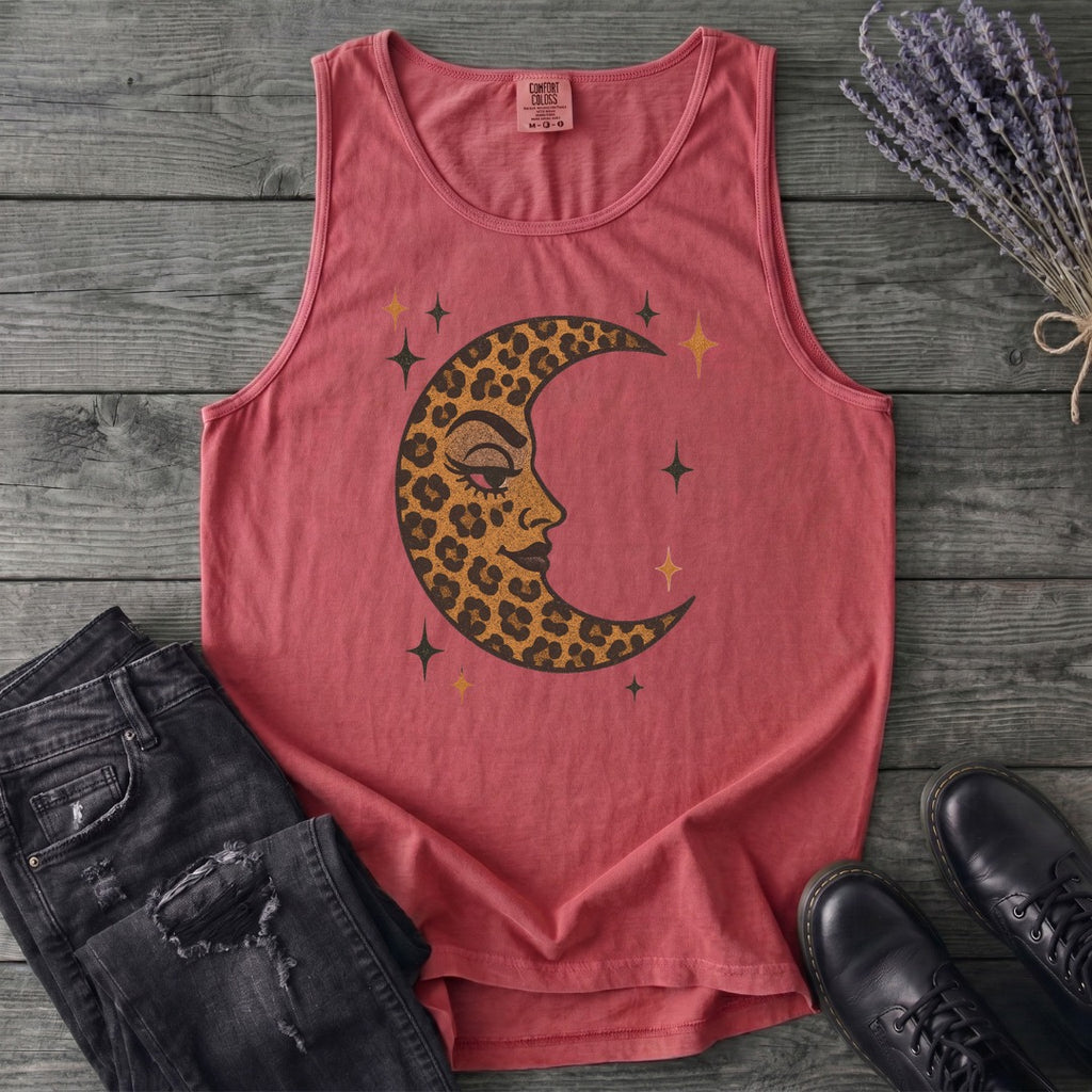 Leopard Print Crescent Moon Tank Top