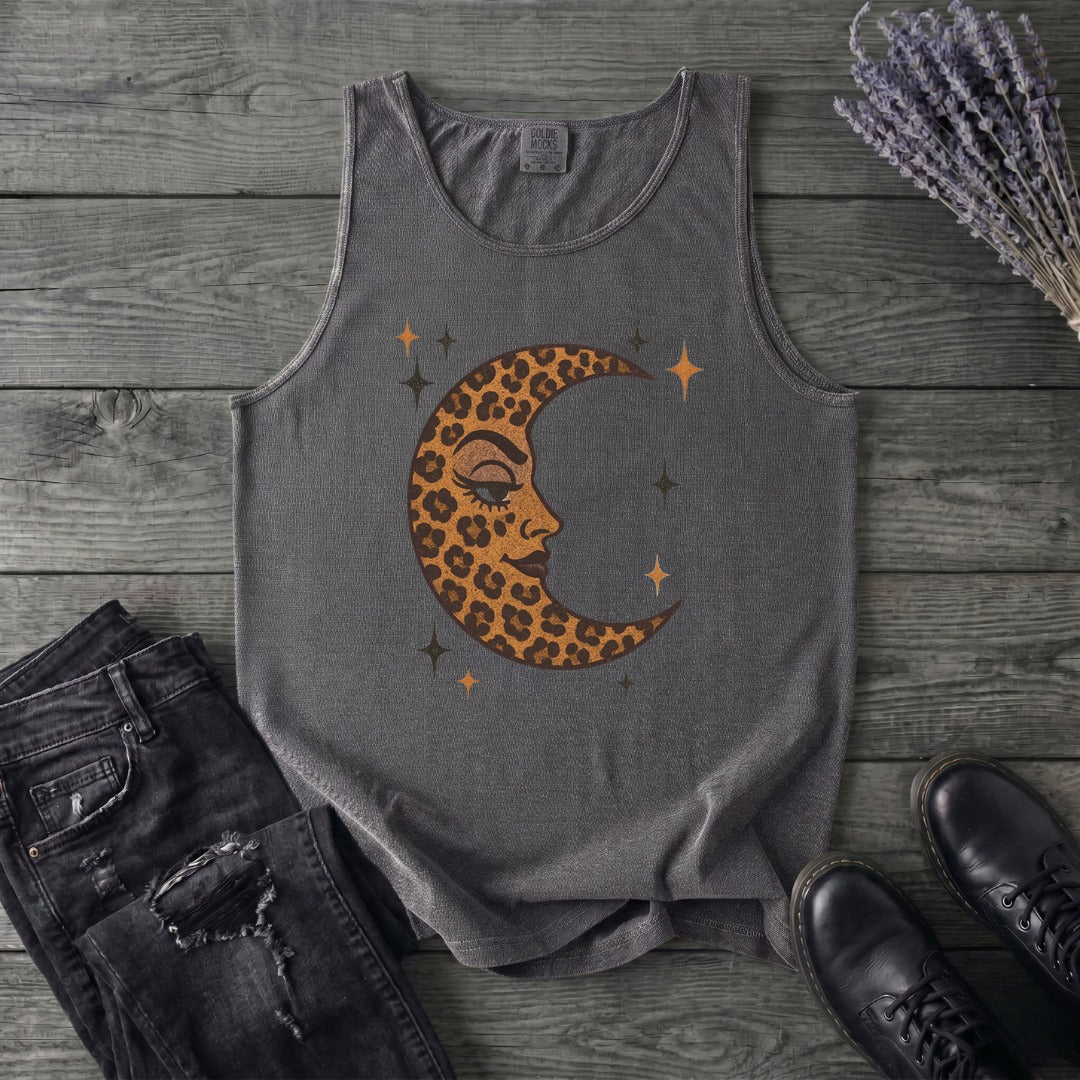 Leopard Print Crescent Moon Tank Top