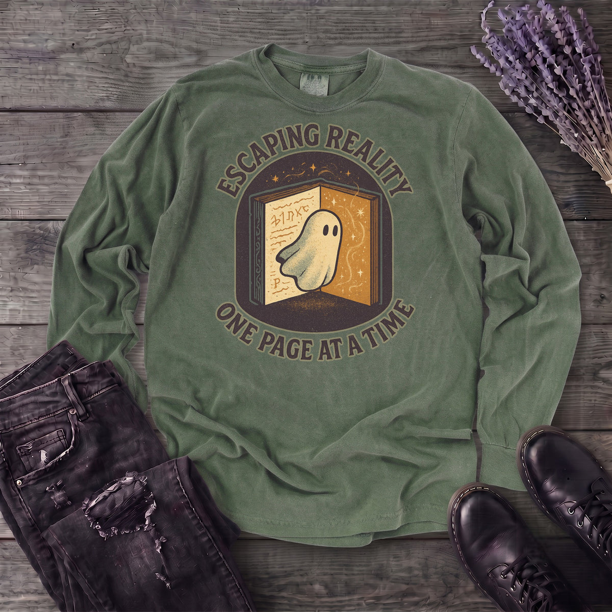 Escaping Reality One Page At A Time Long Sleeve T-Shirt
