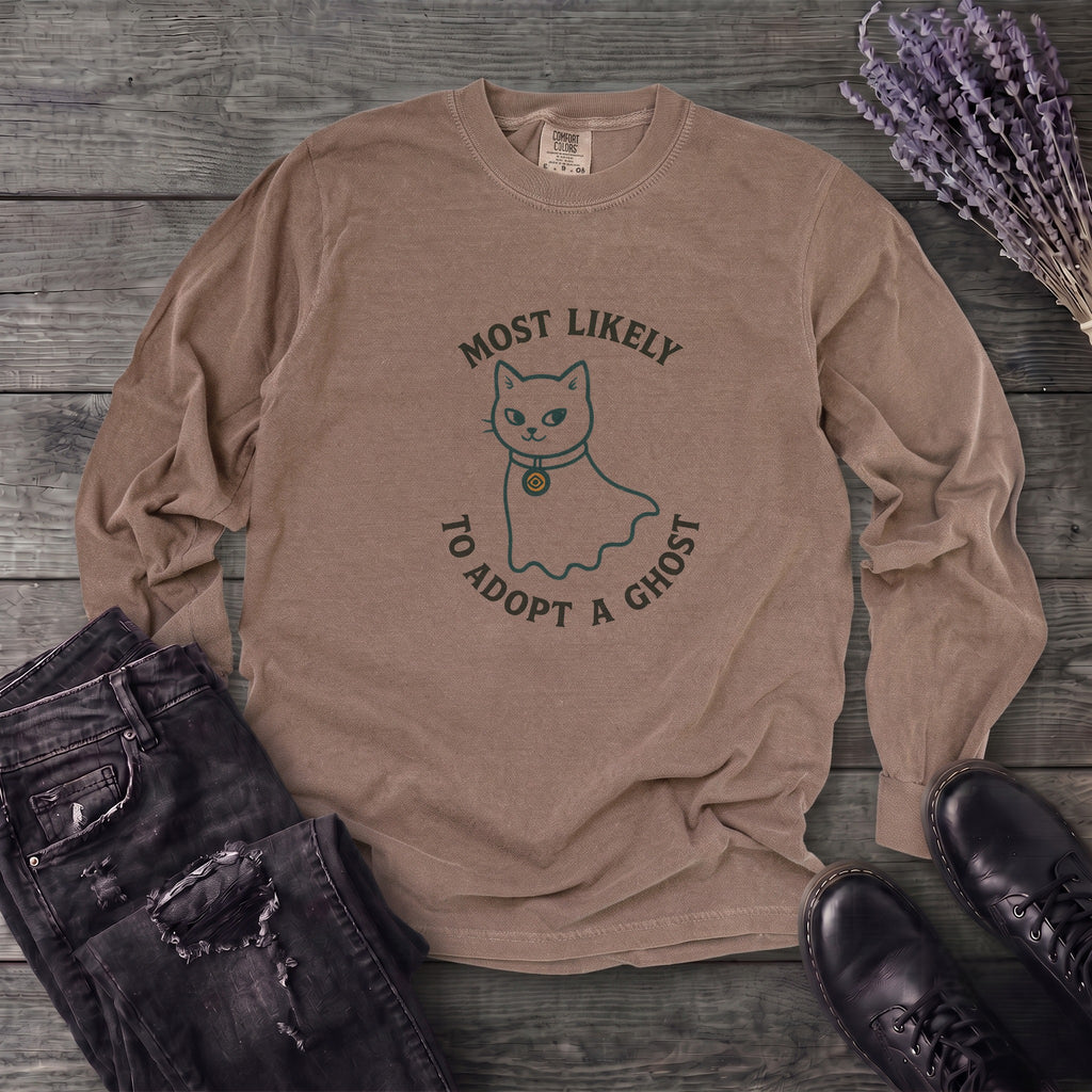 Most Likely To Adopt A Ghost Cat Long Sleeve T-Shirt