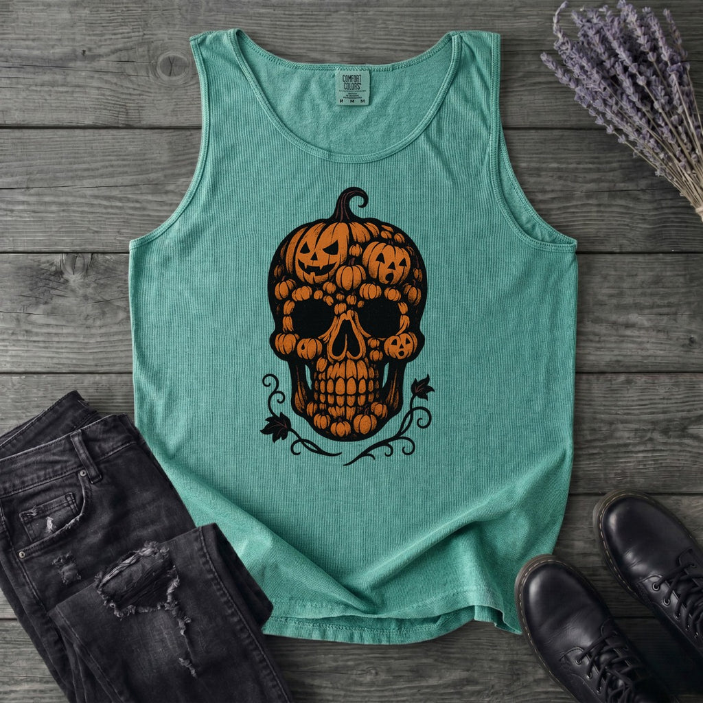 Pumpkin Skull Tank Top
