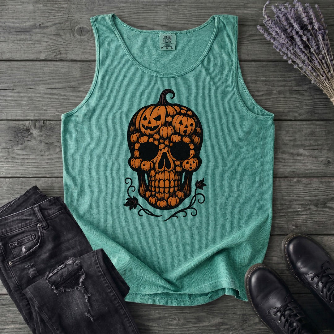 Pumpkin Skull Tank Top