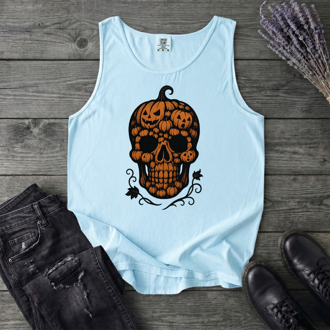 Pumpkin Skull Tank Top