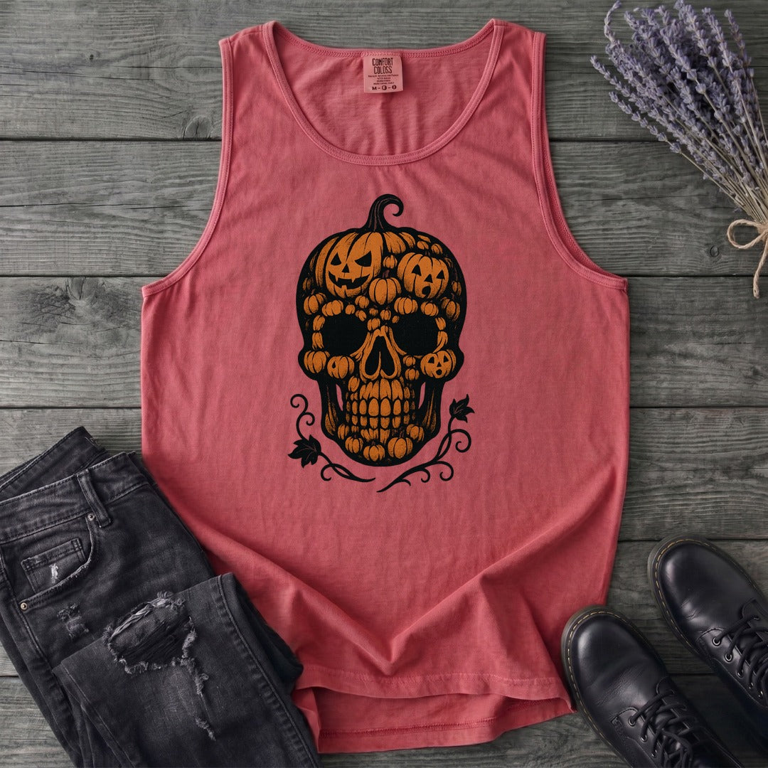 Pumpkin Skull Tank Top