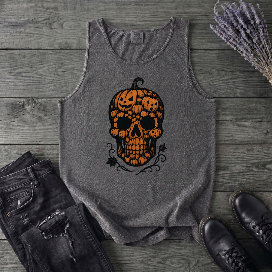 Pumpkin Skull Tank Top
