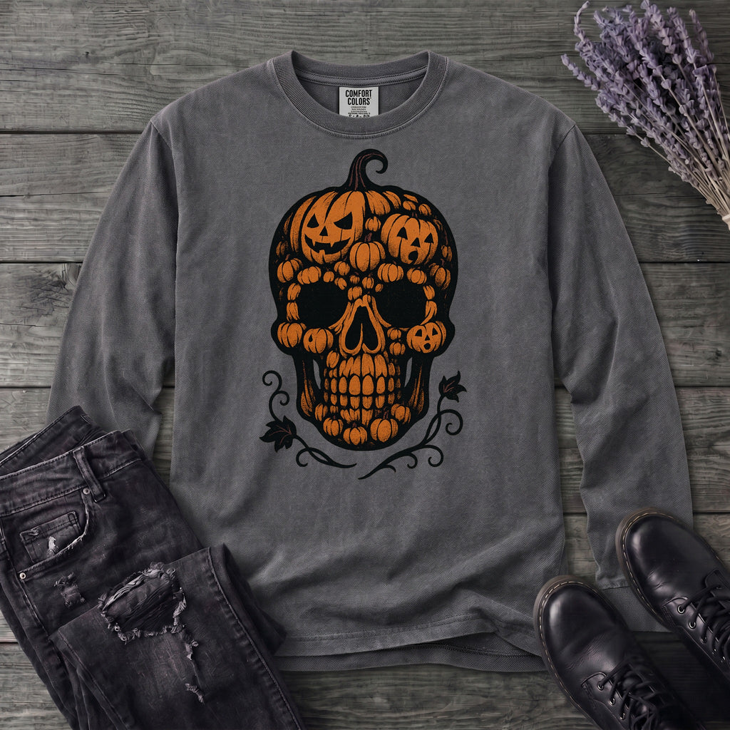 Pumpkin Skull Long Sleeve T-Shirt