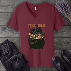 Trick Or Treat Candy Cauldron V-Neck T-Shirt