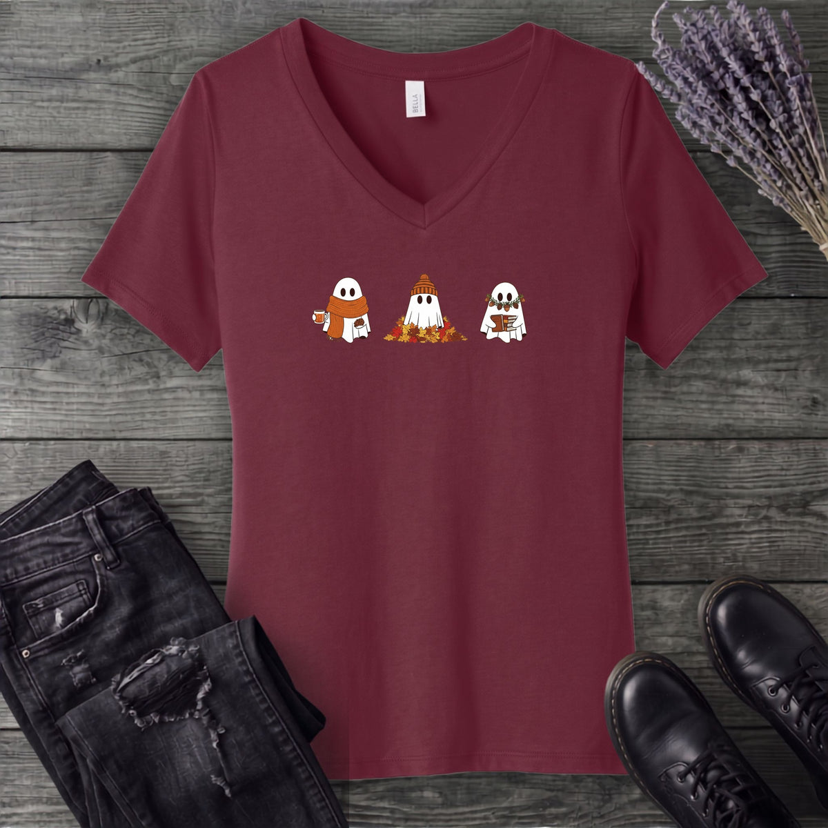 Ghost Trio Autumn V-Neck T-Shirt