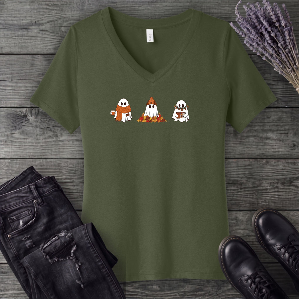 Ghost Trio Autumn V-Neck T-Shirt