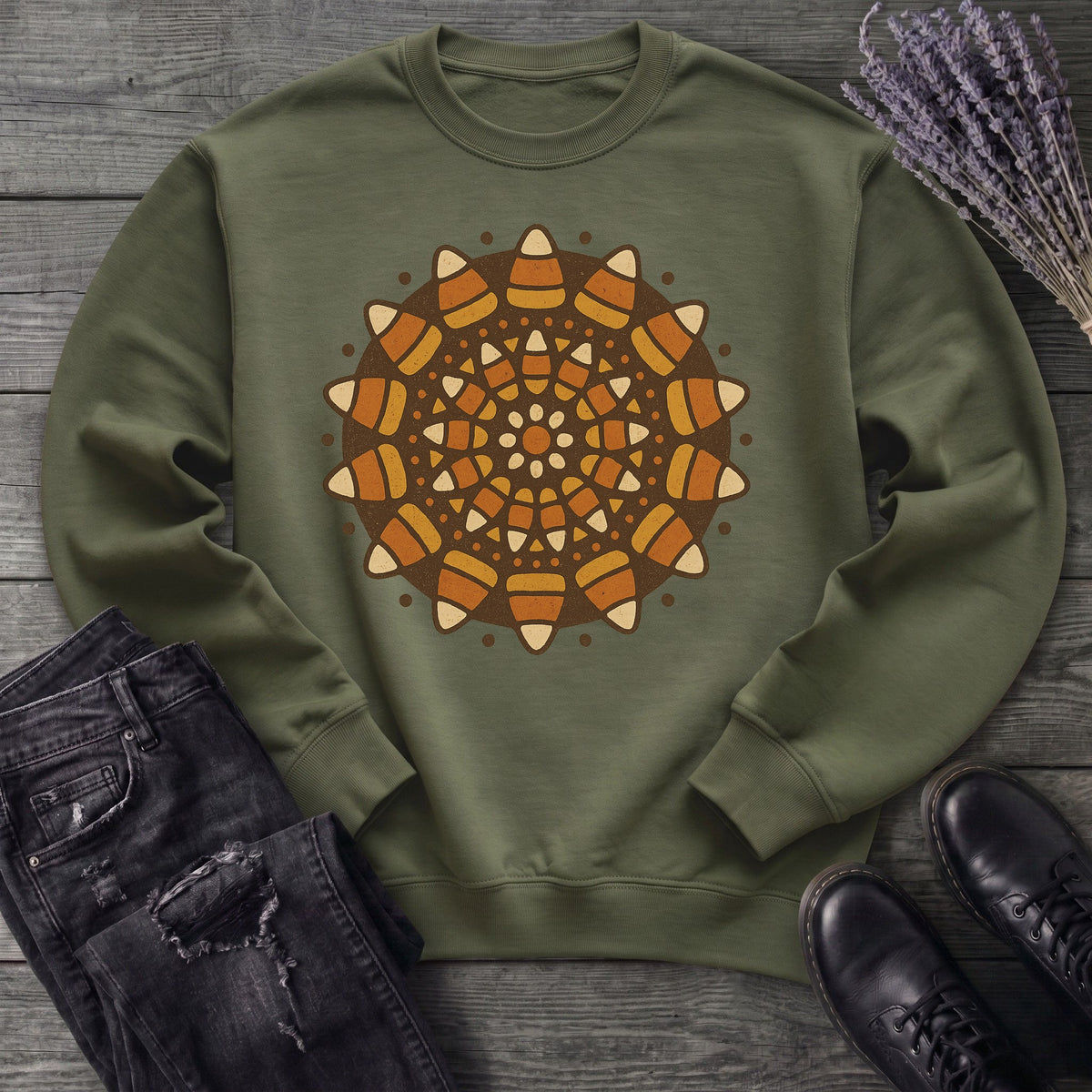 Candy Corn Mandala Sweatshirt