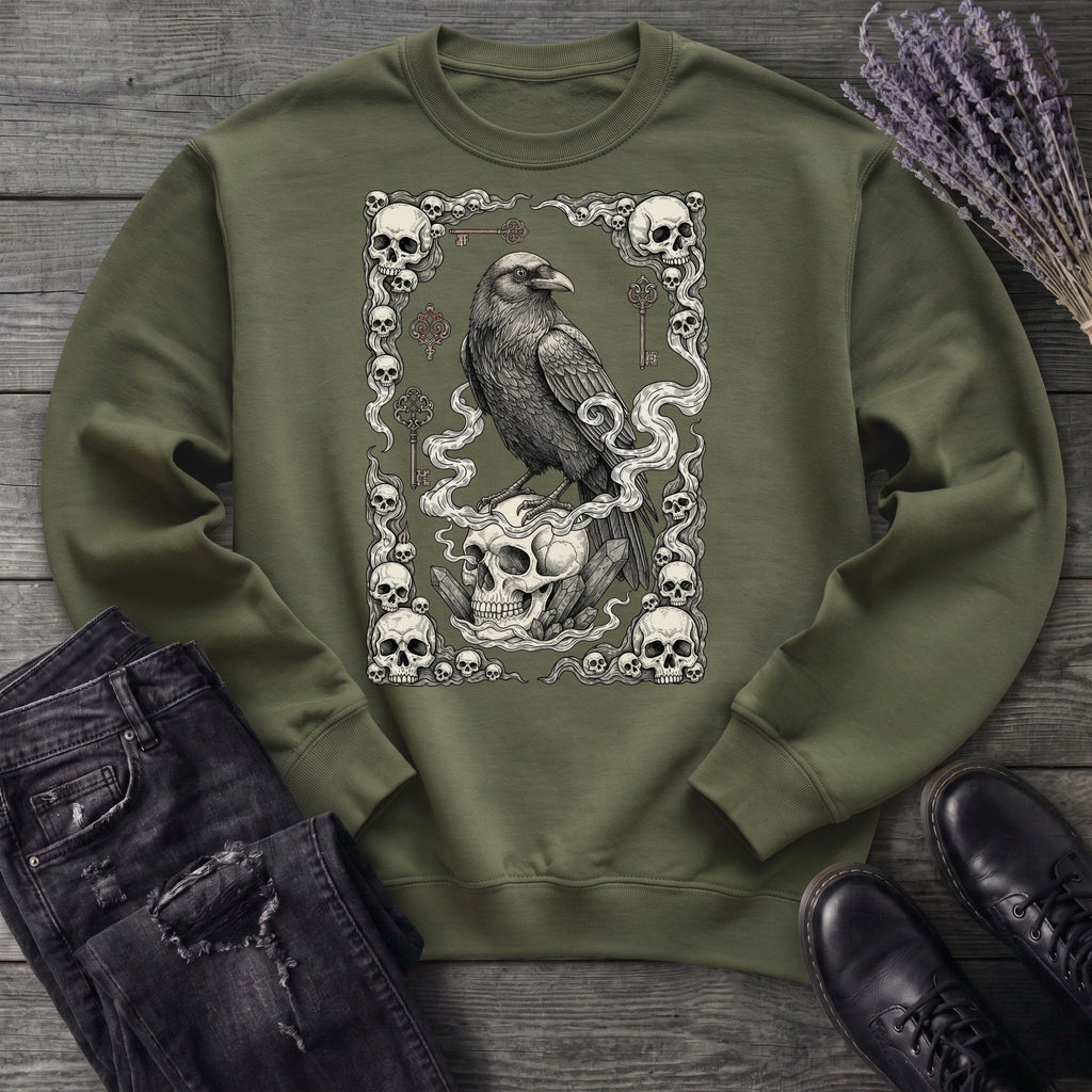 Raven Skull Card Sweatshirt