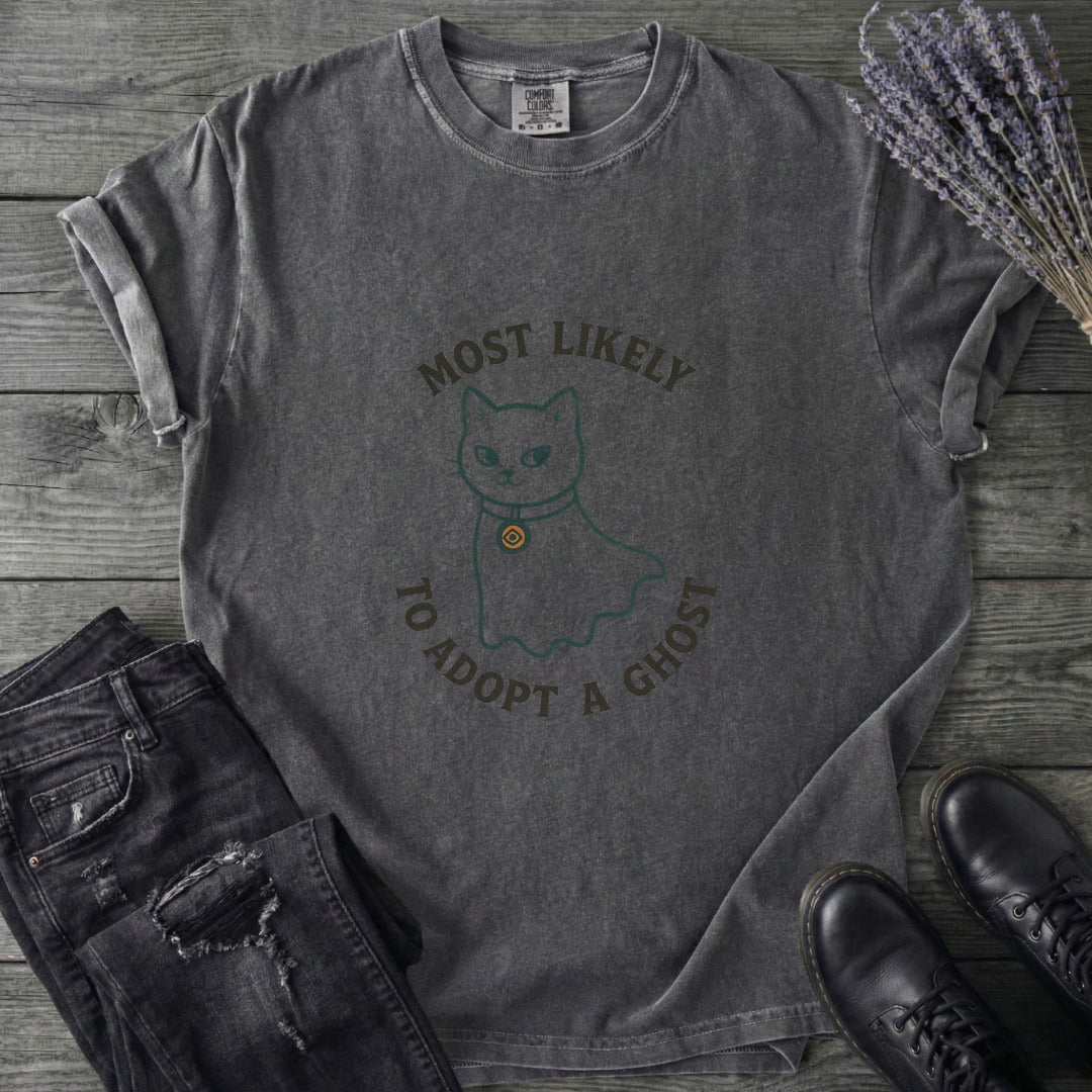 Most Likely To Adopt A Ghost Cat T-Shirt