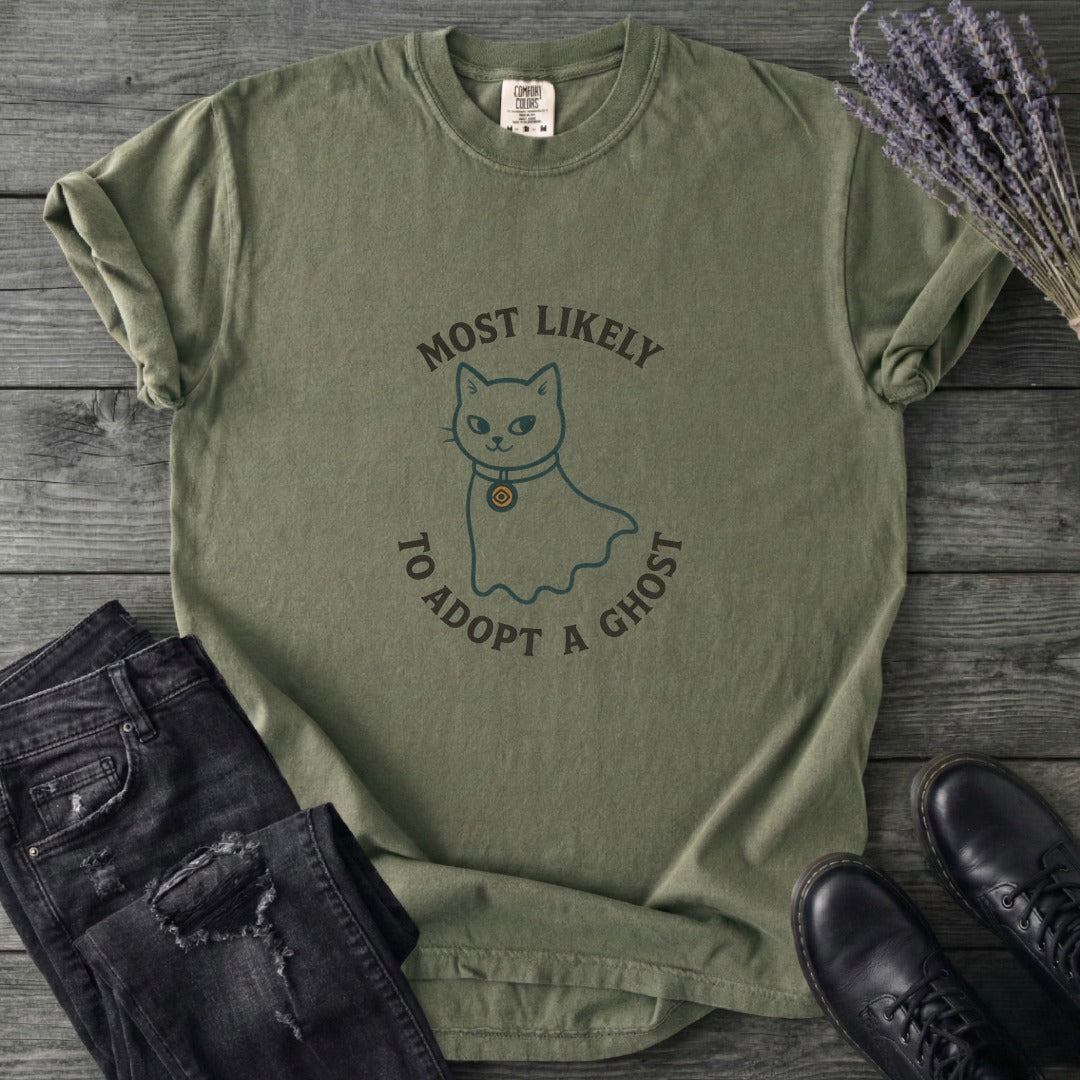 Most Likely To Adopt A Ghost Cat T-Shirt