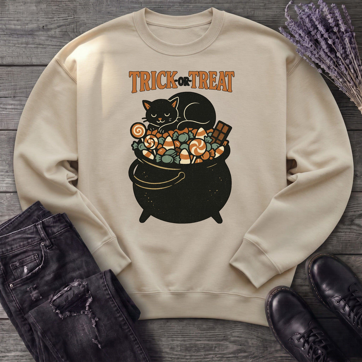 Trick Or Treat Candy Cauldron Sweatshirt