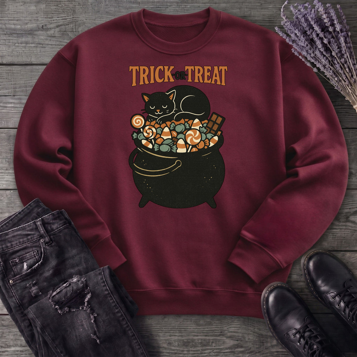 Trick Or Treat Candy Cauldron Sweatshirt