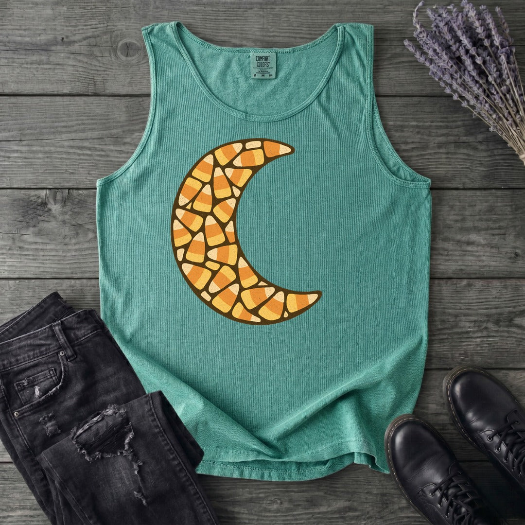 Candy Corn Crescent Moon Tank Top