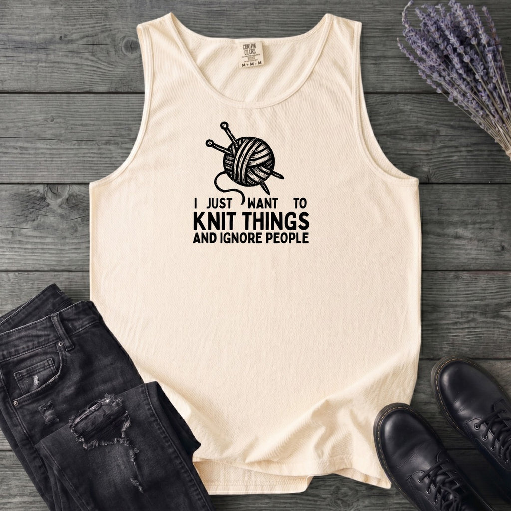 Knit Things And Ignore People Tank Top
