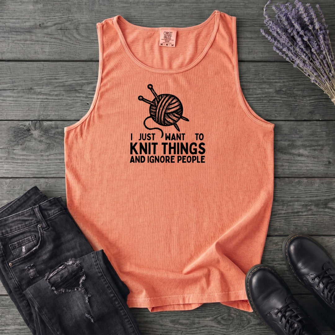 Knit Things And Ignore People Tank Top