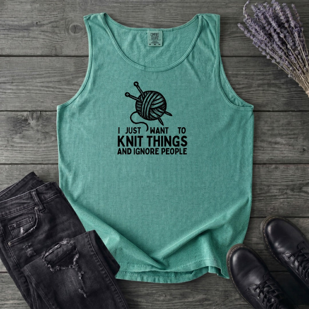 Knit Things And Ignore People Tank Top