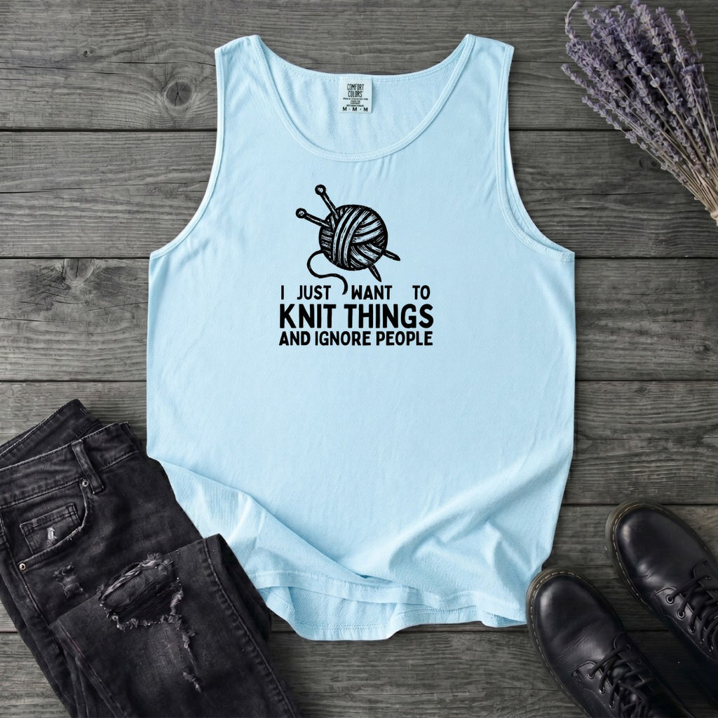 Knit Things And Ignore People Tank Top