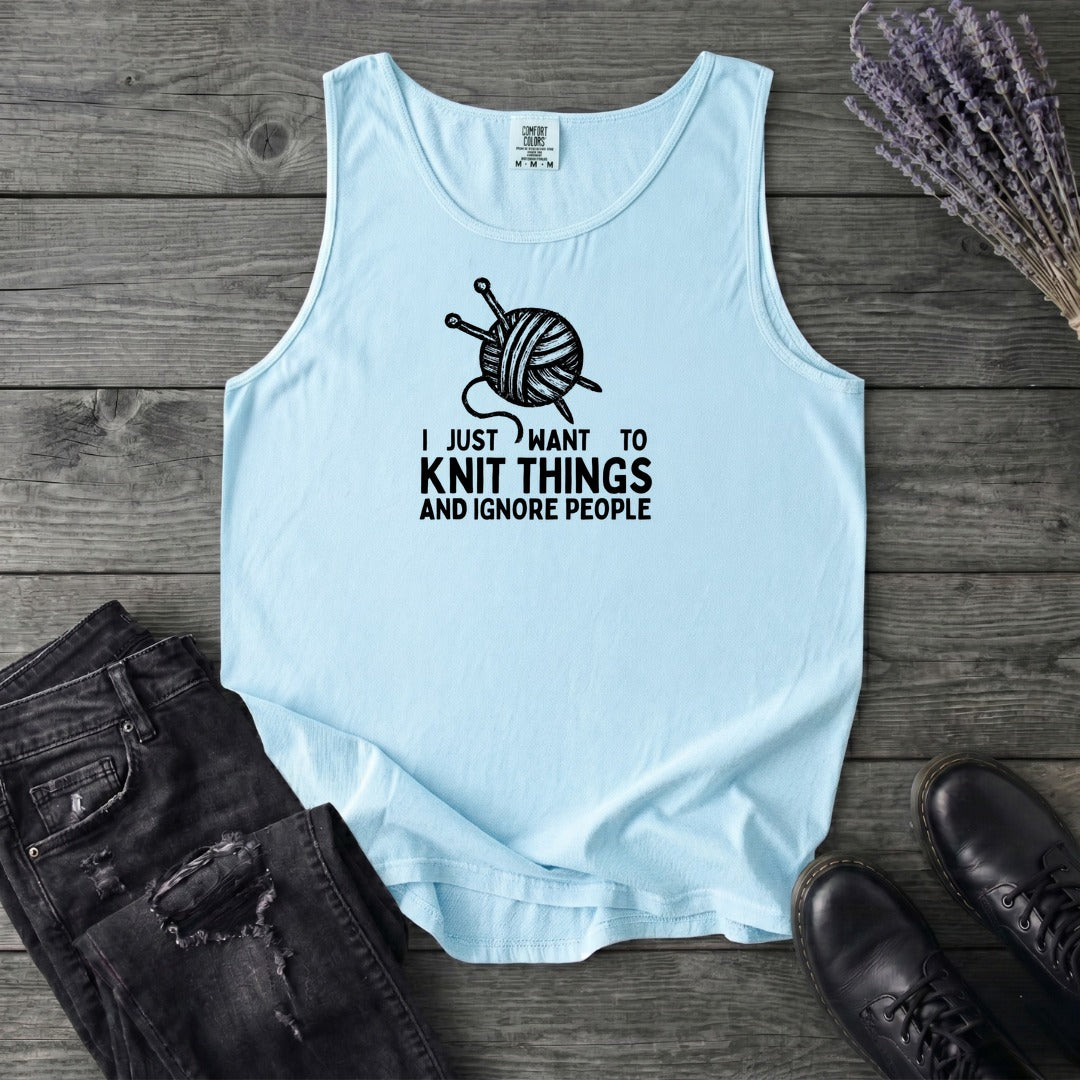 Knit Things And Ignore People Tank Top
