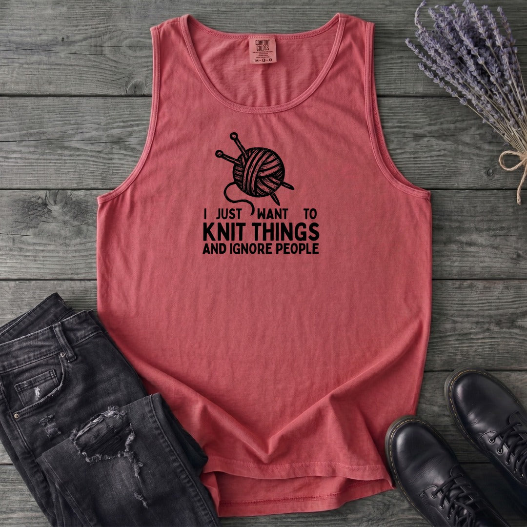 Knit Things And Ignore People Tank Top