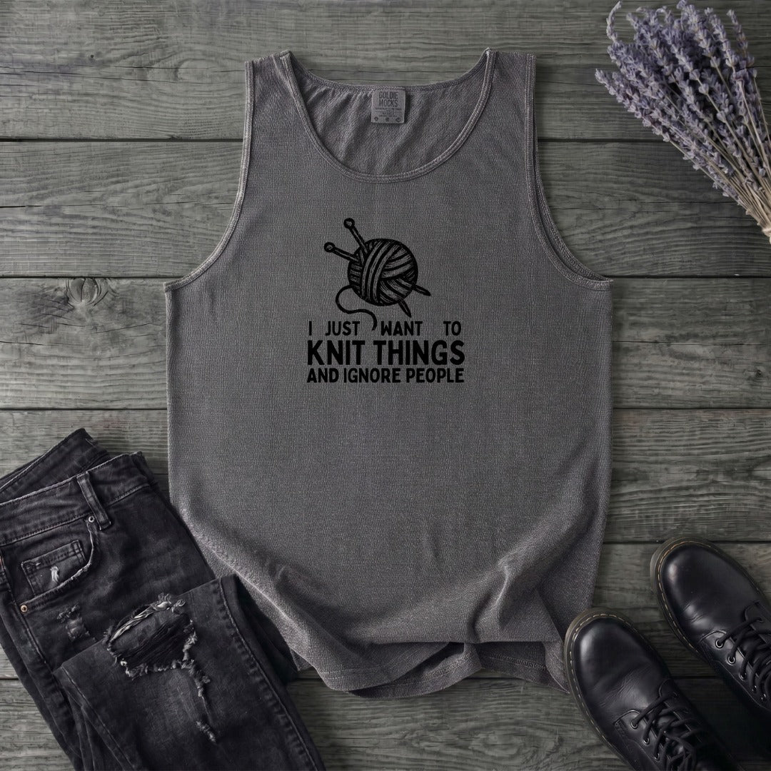 Knit Things And Ignore People Tank Top