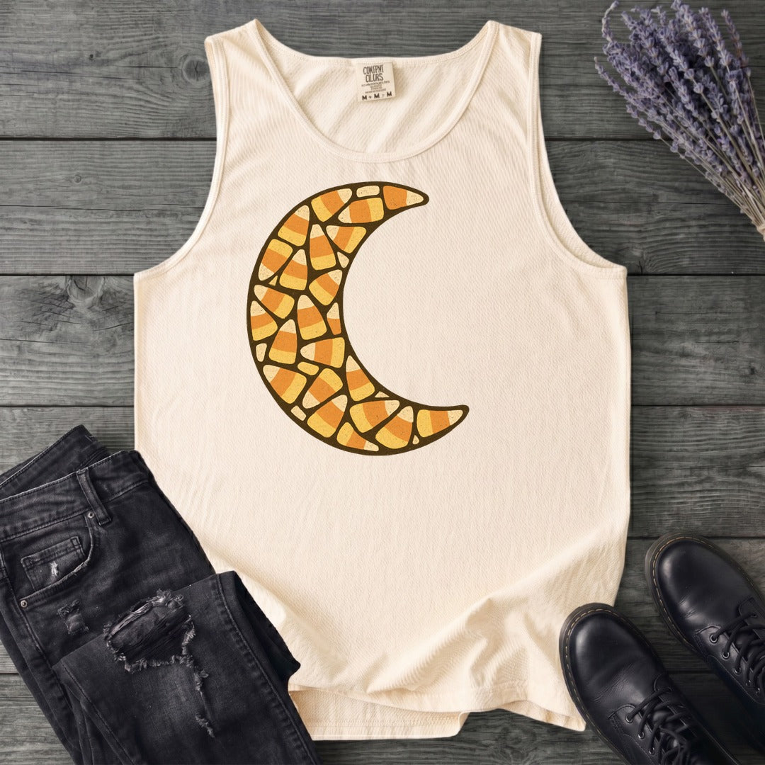 Candy Corn Crescent Moon Tank Top