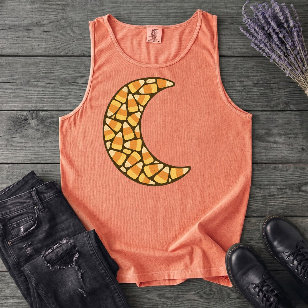 Candy Corn Crescent Moon Tank Top