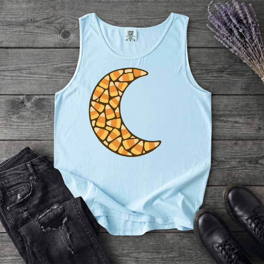 Candy Corn Crescent Moon Tank Top