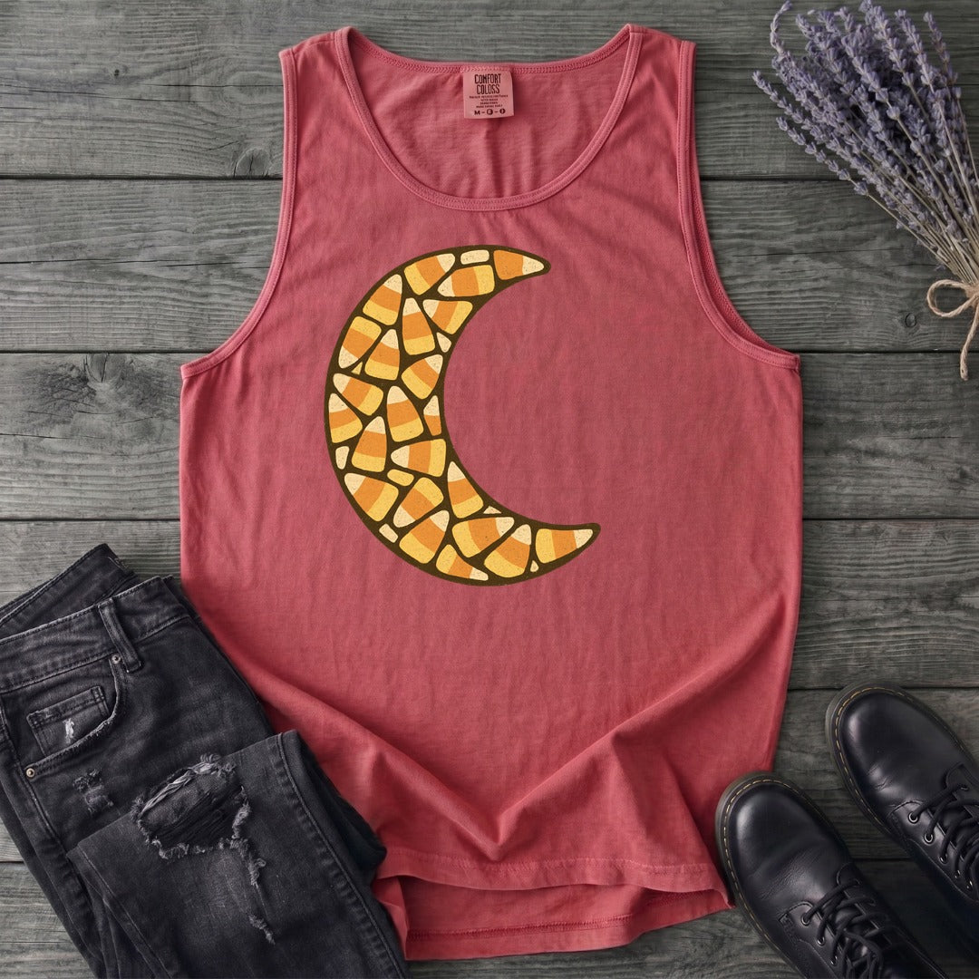 Candy Corn Crescent Moon Tank Top