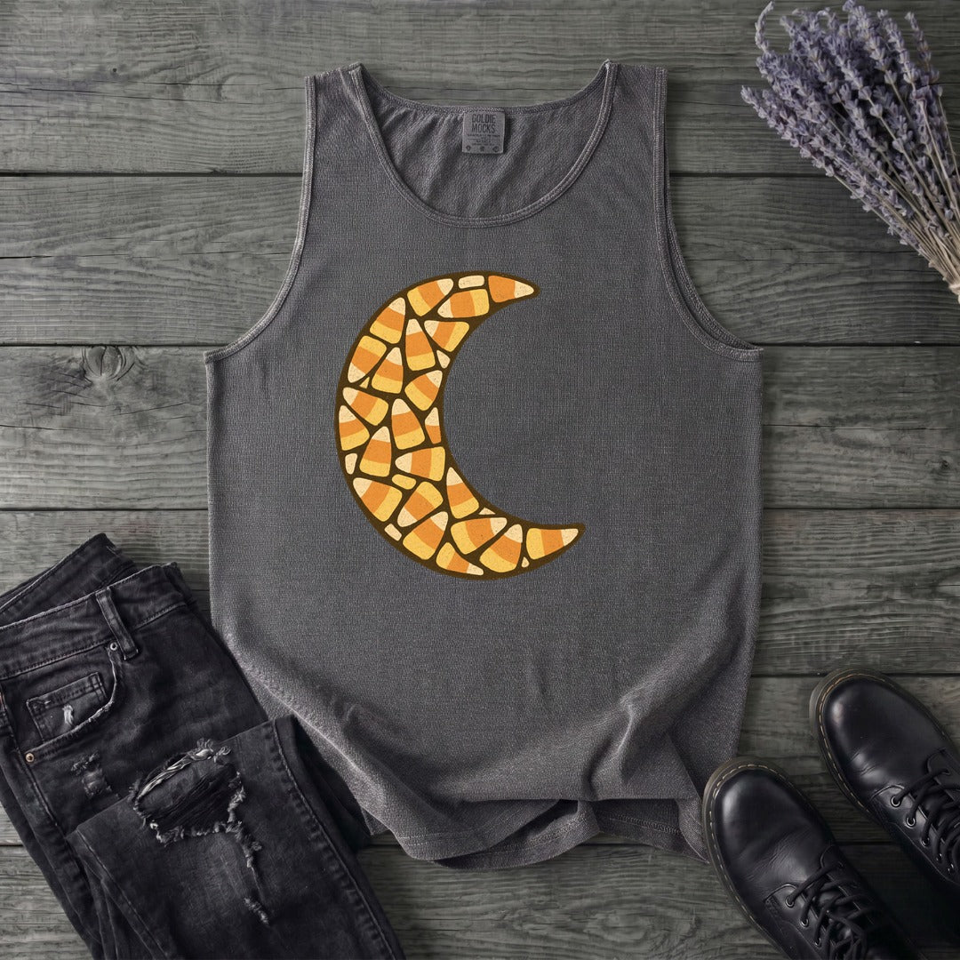 Candy Corn Crescent Moon Tank Top