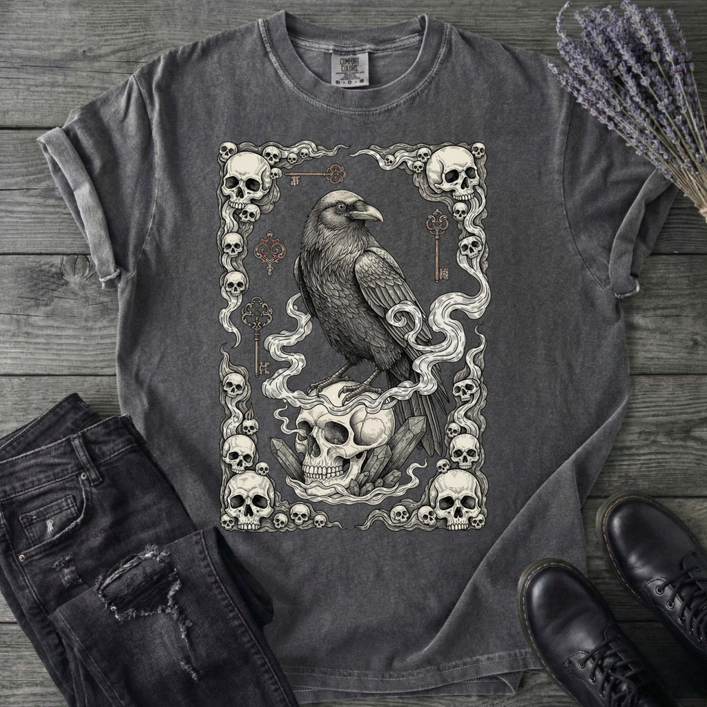 Raven Skull Card T-Shirt
