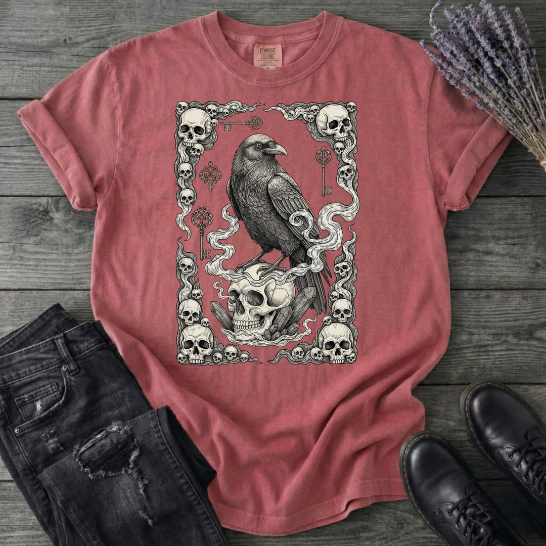 Raven Skull Card T-Shirt