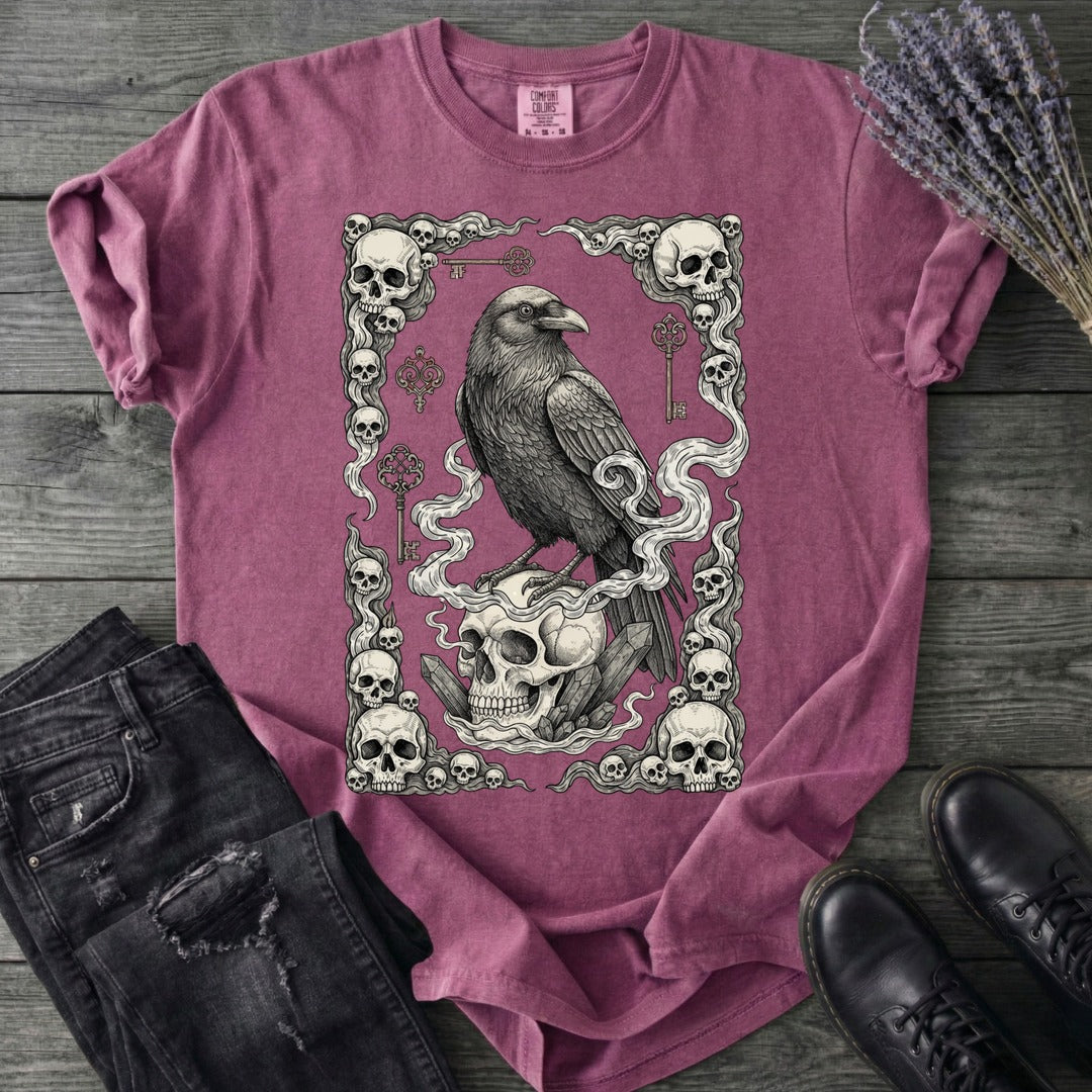 Raven Skull Card T-Shirt