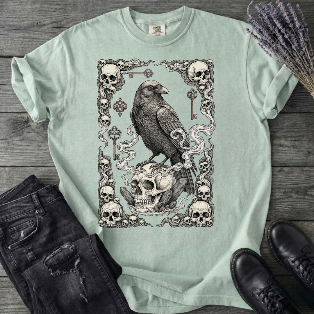 Raven Skull Card T-Shirt