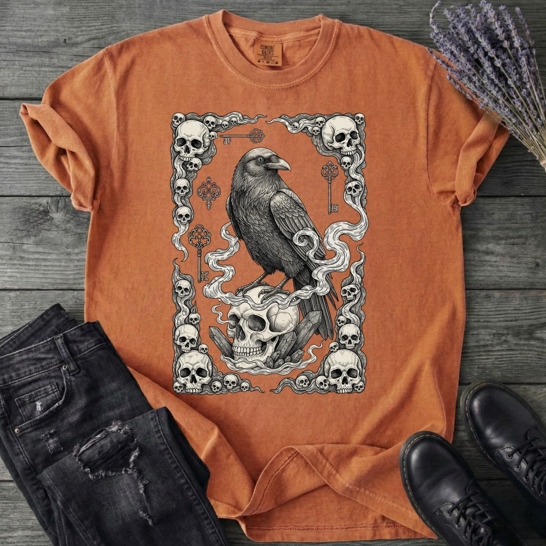 Raven Skull Card T-Shirt
