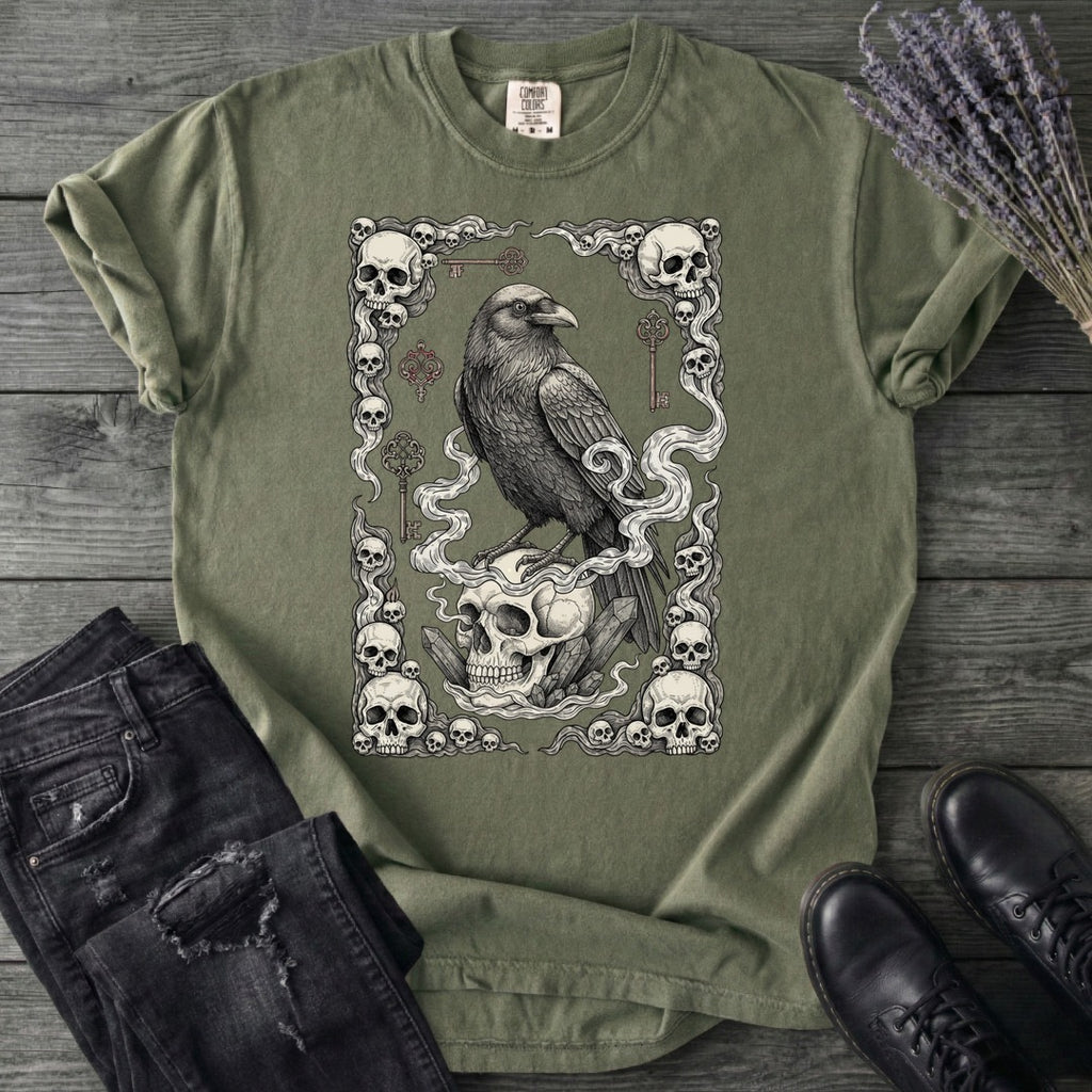 Raven Skull Card T-Shirt