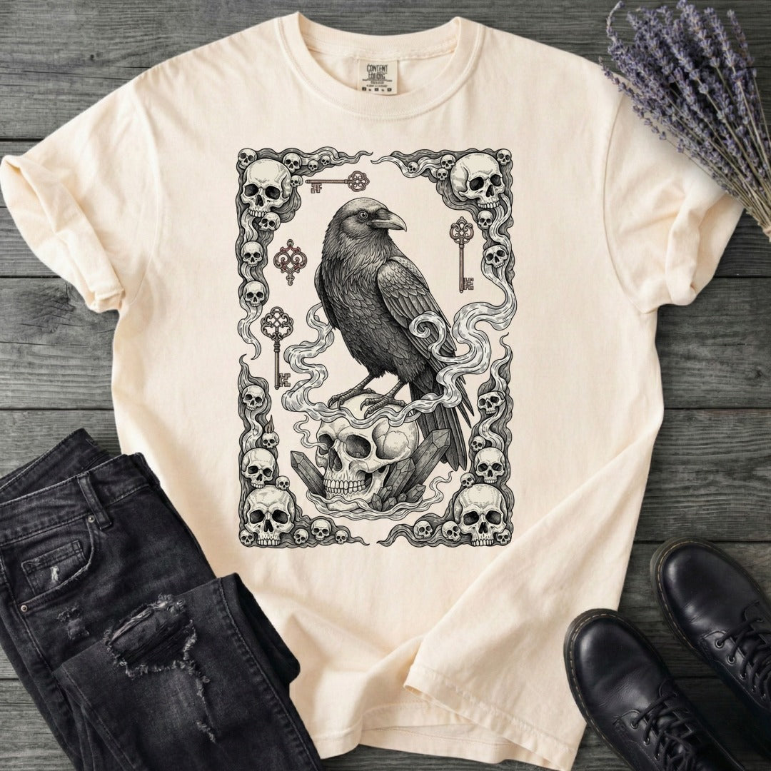 Raven Skull Card T-Shirt