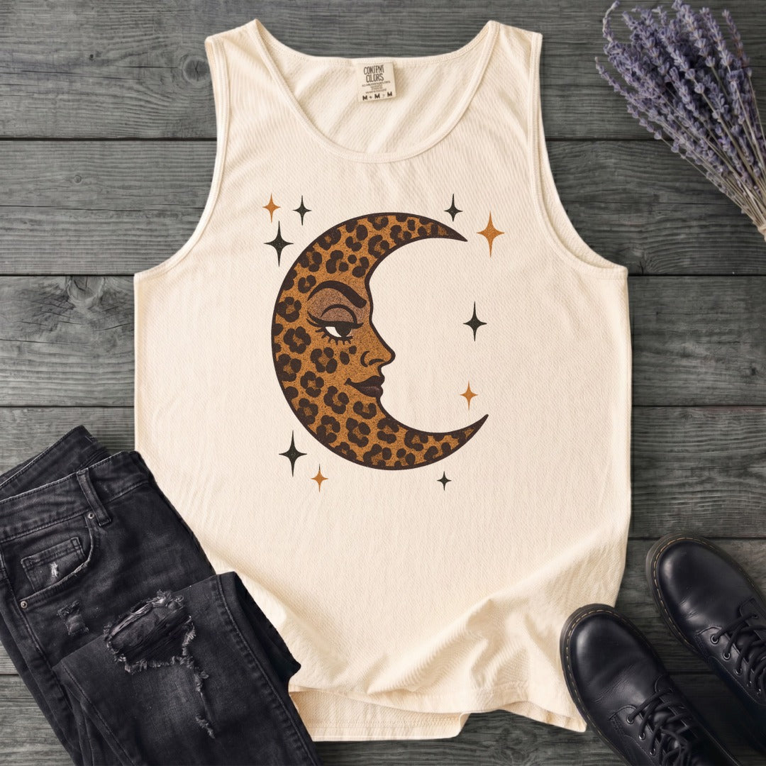 Leopard Print Crescent Moon Tank Top