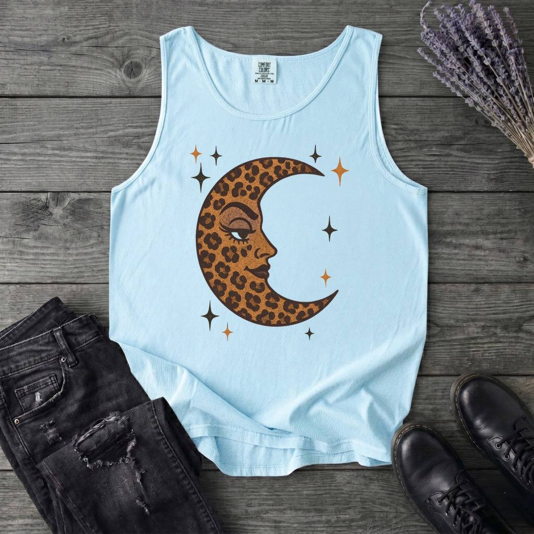 Leopard Print Crescent Moon Tank Top
