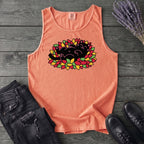 Black Cat Rolling Leaves Tank Top