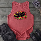 Black Cat Rolling Leaves Tank Top