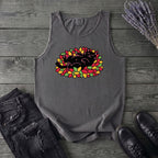 Black Cat Rolling Leaves Tank Top